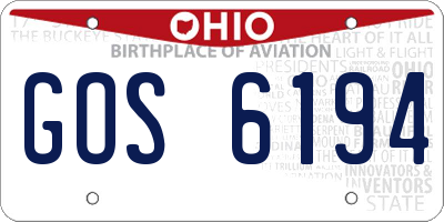 OH license plate GOS6194