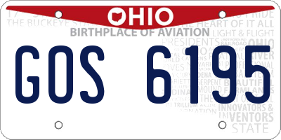 OH license plate GOS6195