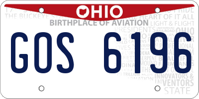 OH license plate GOS6196
