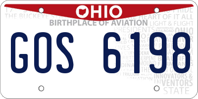 OH license plate GOS6198
