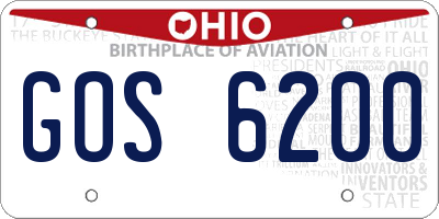 OH license plate GOS6200