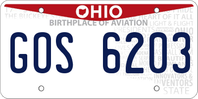 OH license plate GOS6203