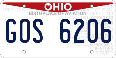 OH license plate GOS6206