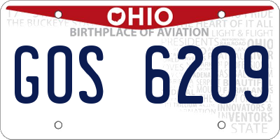 OH license plate GOS6209