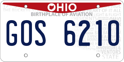 OH license plate GOS6210