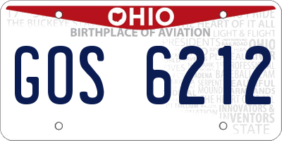 OH license plate GOS6212