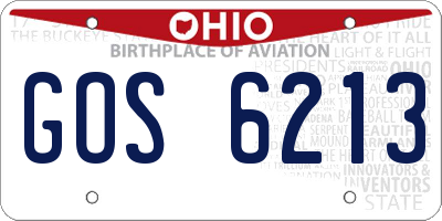 OH license plate GOS6213