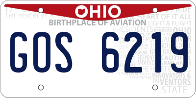 OH license plate GOS6219