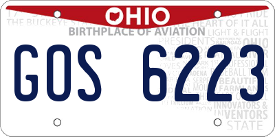 OH license plate GOS6223