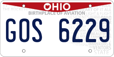 OH license plate GOS6229