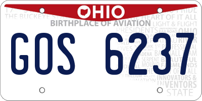 OH license plate GOS6237