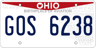 OH license plate GOS6238