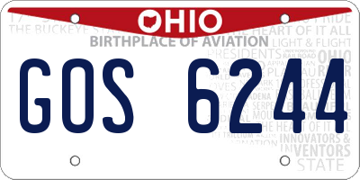 OH license plate GOS6244