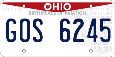OH license plate GOS6245
