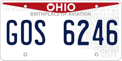 OH license plate GOS6246