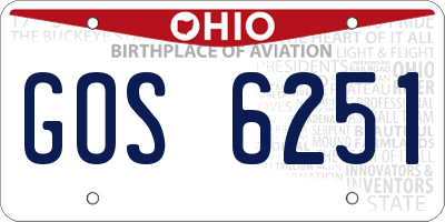 OH license plate GOS6251