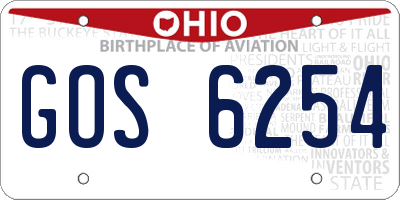 OH license plate GOS6254