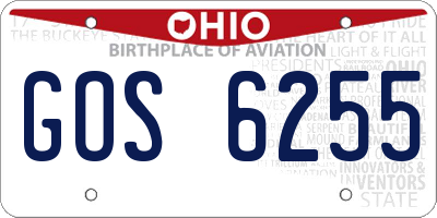 OH license plate GOS6255