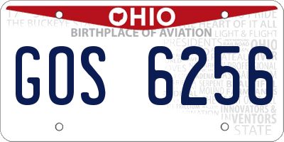OH license plate GOS6256