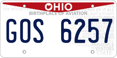 OH license plate GOS6257