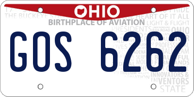 OH license plate GOS6262