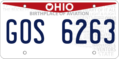 OH license plate GOS6263