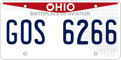 OH license plate GOS6266