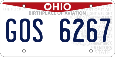 OH license plate GOS6267