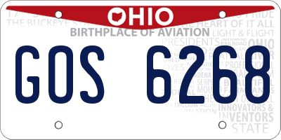 OH license plate GOS6268