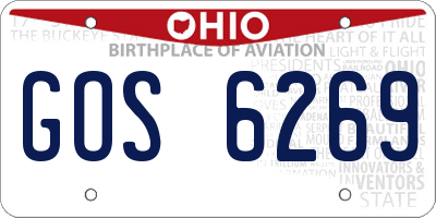 OH license plate GOS6269