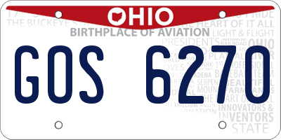 OH license plate GOS6270