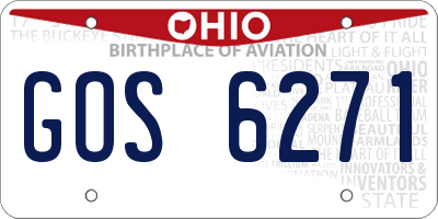 OH license plate GOS6271