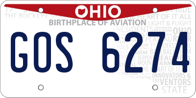 OH license plate GOS6274