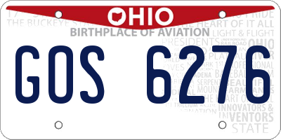 OH license plate GOS6276