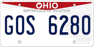 OH license plate GOS6280