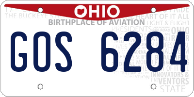 OH license plate GOS6284