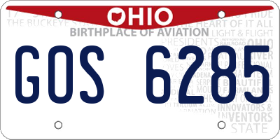 OH license plate GOS6285