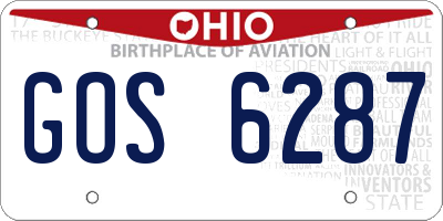 OH license plate GOS6287