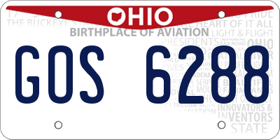 OH license plate GOS6288