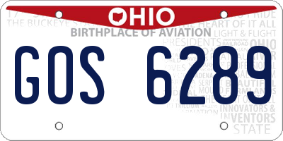 OH license plate GOS6289