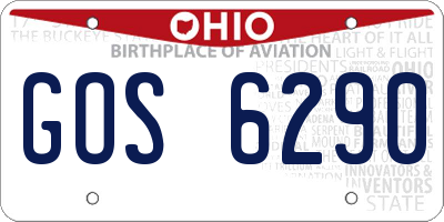 OH license plate GOS6290