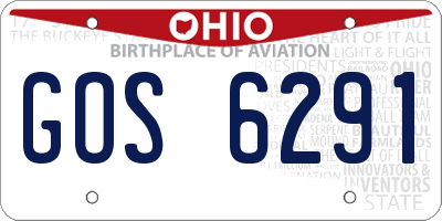 OH license plate GOS6291