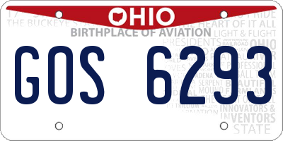 OH license plate GOS6293