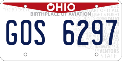 OH license plate GOS6297
