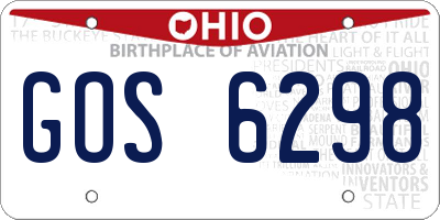 OH license plate GOS6298