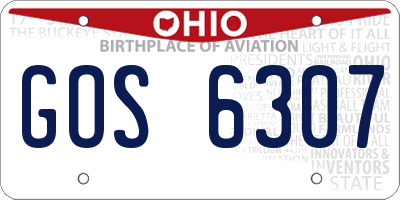 OH license plate GOS6307