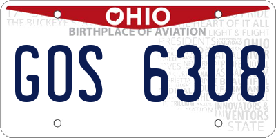 OH license plate GOS6308