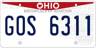 OH license plate GOS6311