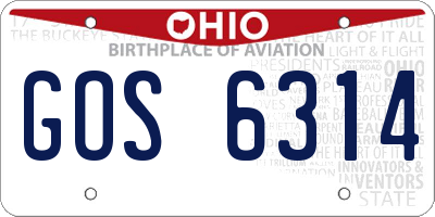 OH license plate GOS6314