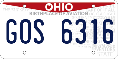 OH license plate GOS6316